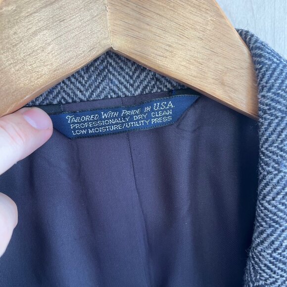Lands' End Vintage Tweed Blazer Men's 42L Wool & Lambswool 2 Button USA Made - Picture 5 of 9